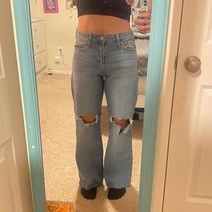 Hollister high waisted dark wash mom jeans